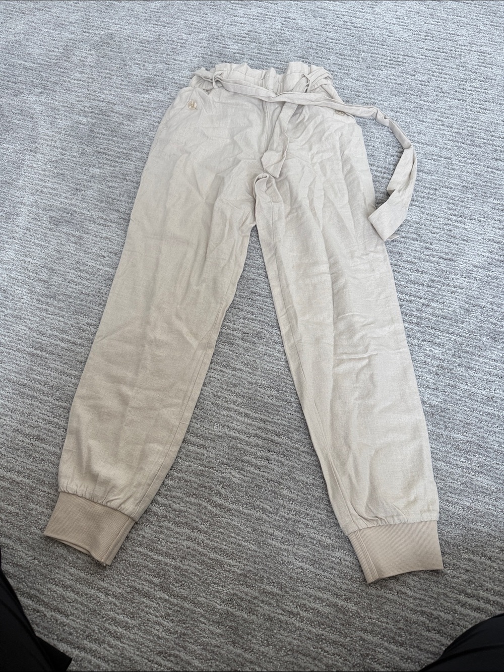 Dynamite Taupe Paperbag Waist Jogger Pants